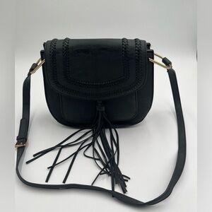 Franco Sarto Black Crossbody Bag with fringe